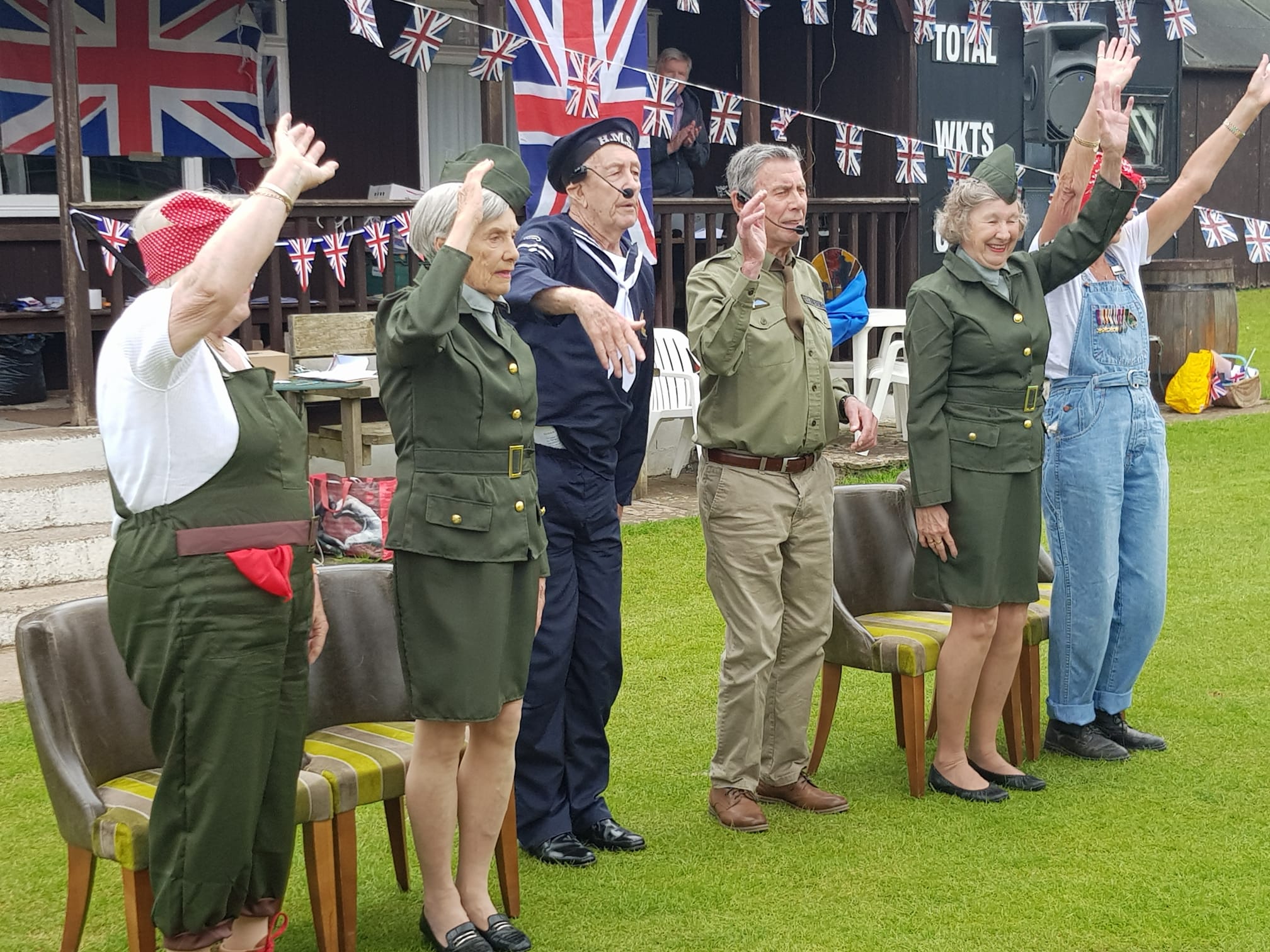 VE Day celebrations with a proper salute